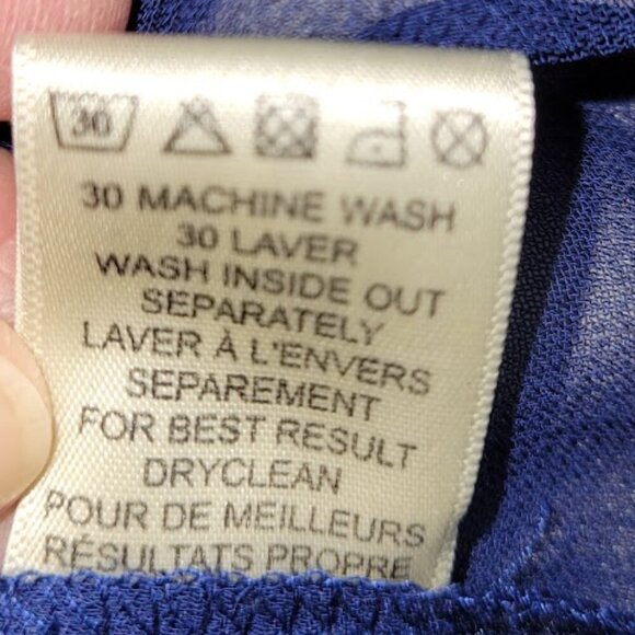 Anthropologie “ONE FINE DAY” Sheer Blue Blouse Round Neck Long Sleeve Size XS - Picture 13 of 14